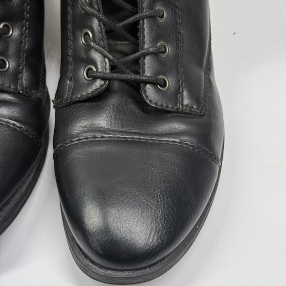 GH Bass & Co Patricia Combat Lace-Up Boots Black Faux Leather Size 9M - Picture 11 of 13